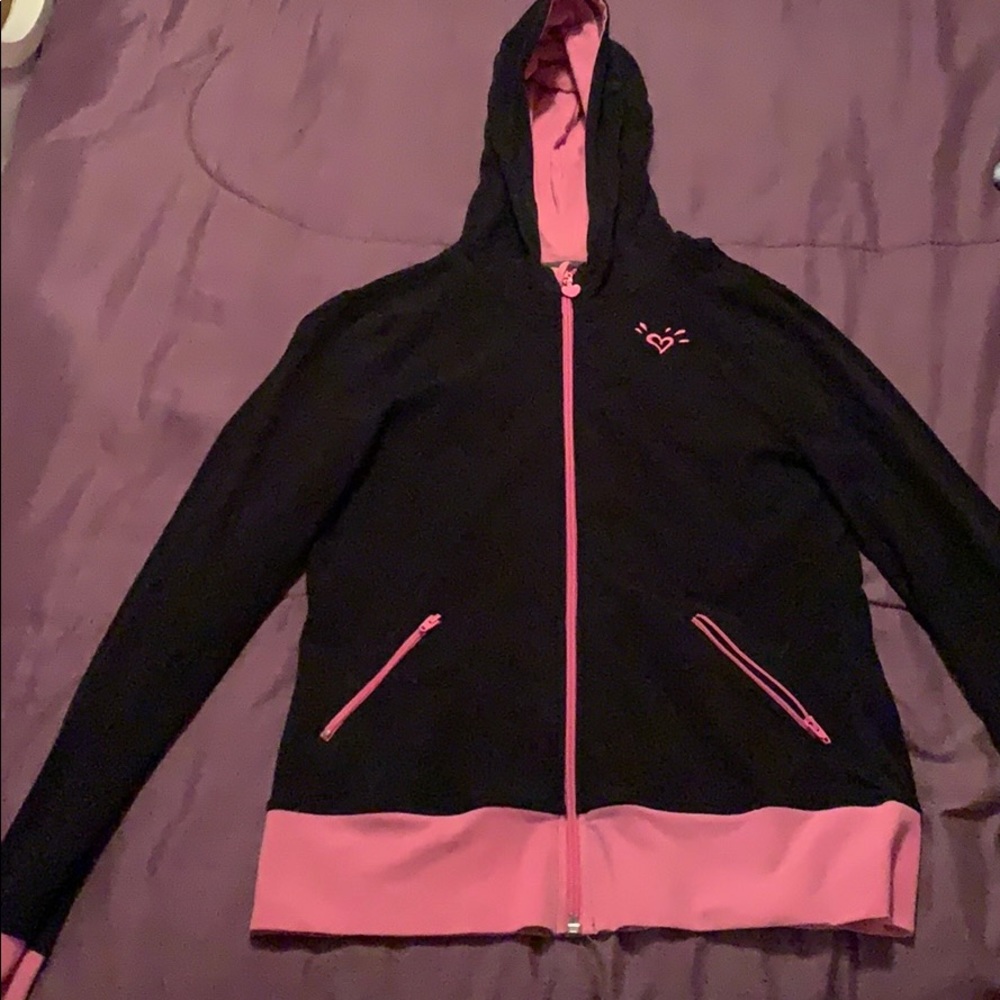 Justice black and pink sweater